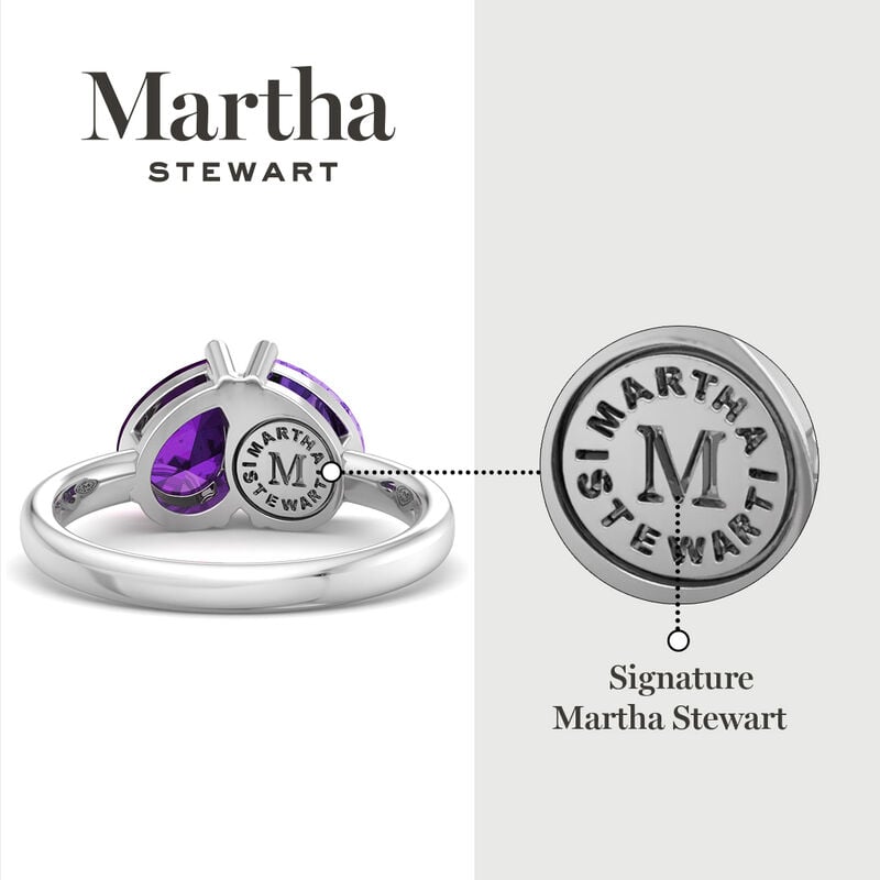 Martha Stewart Amethyst Two Stone Ring in Sterling Silver image number null